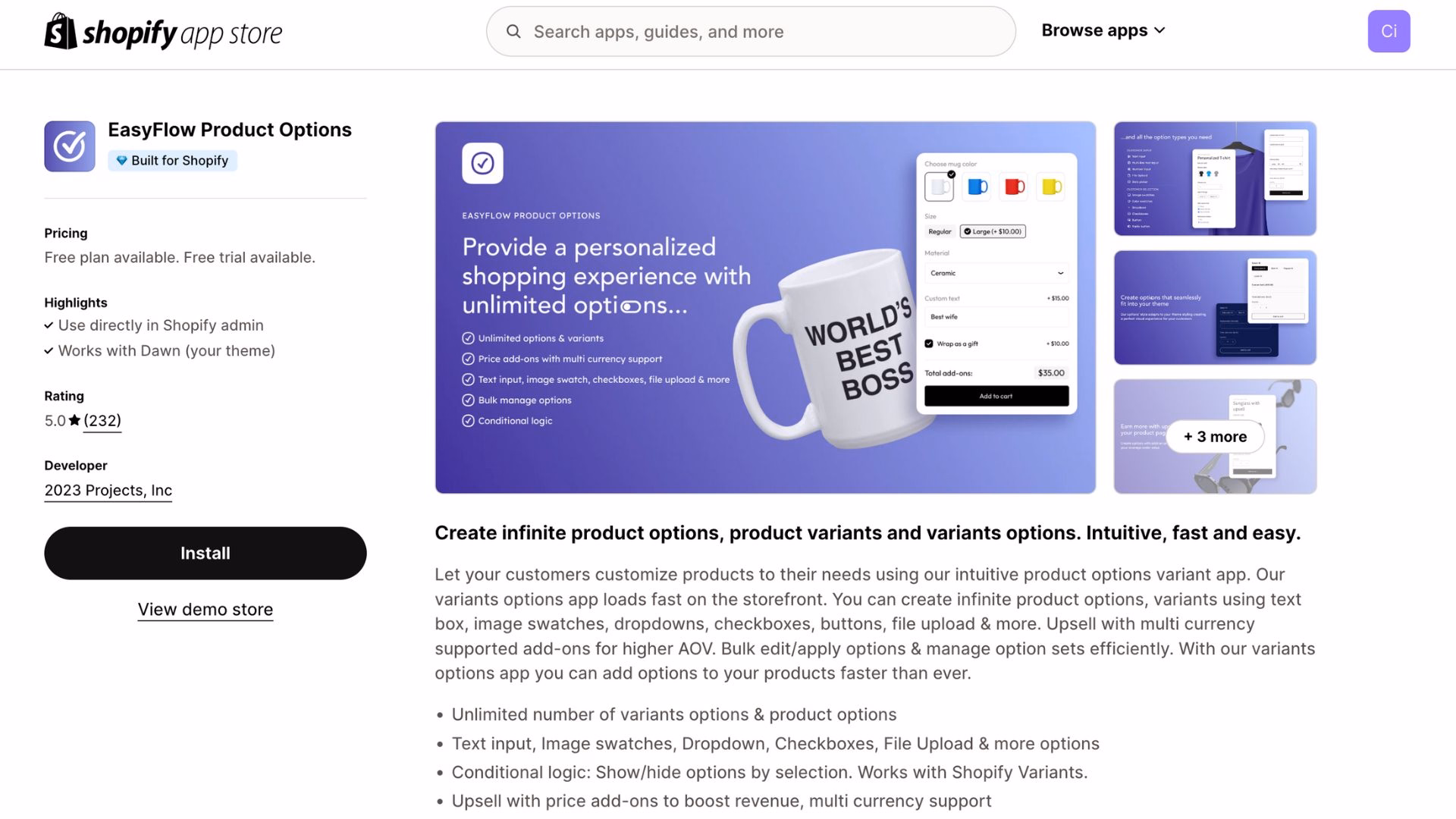 EasyFlow Product Options
